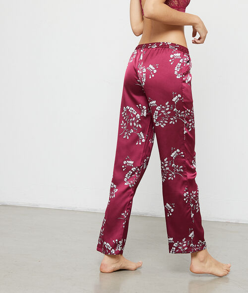 Pantalón de satén estampado floral Pantalón de satén estampado floral