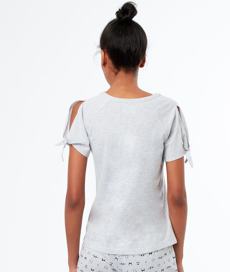 Camiseta manga corta gato c.gris.