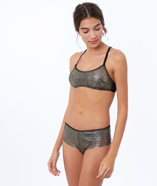 Bralette encaje dorado oro.