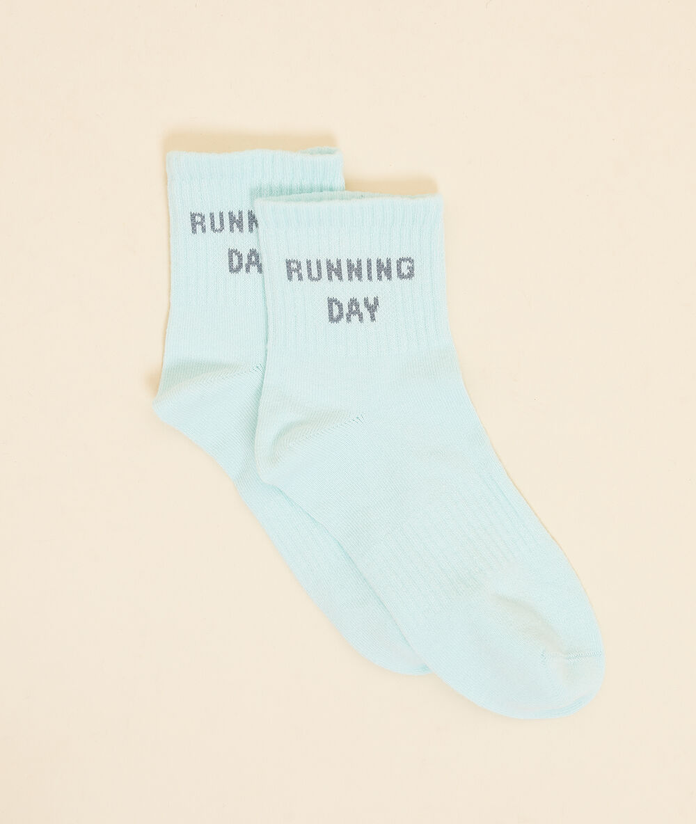 Calcetines cortos 'running day' azul.