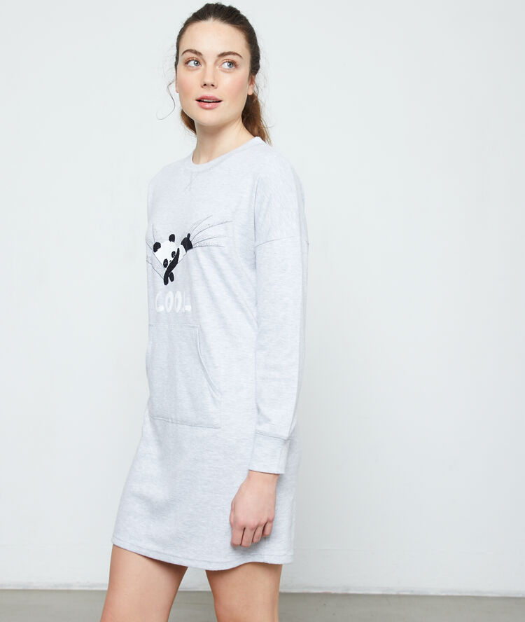 Camisón manga larga 'panda cool' c.gris.