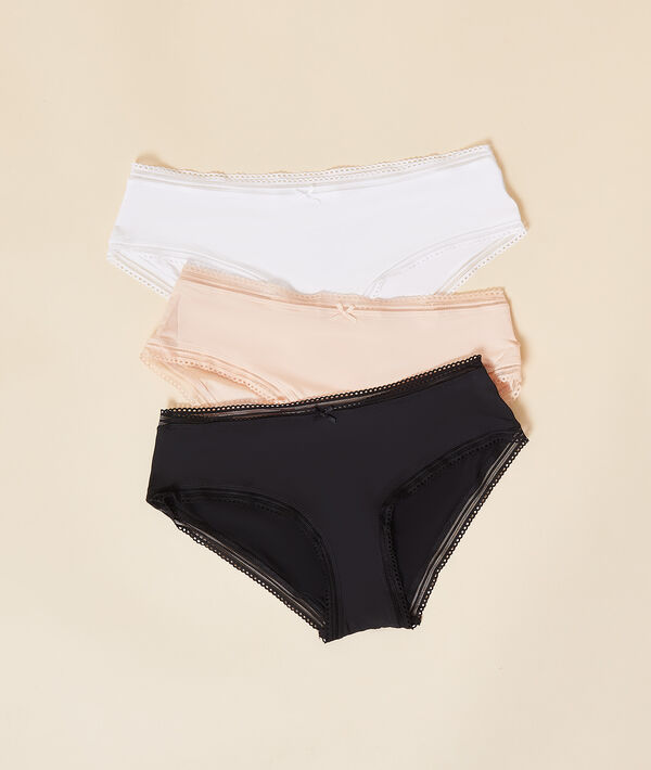 Lote de 3 culotes con bordes calados Lote de 3 culotes con bordes calados;${refinementColor}