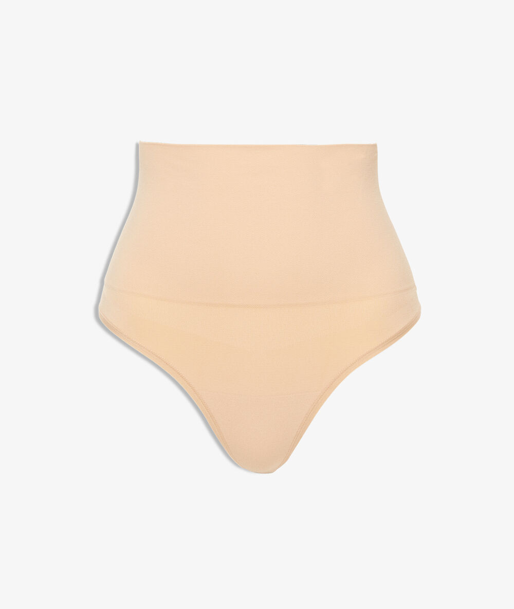 Tanga de talle alto. sujeción media c.beige.