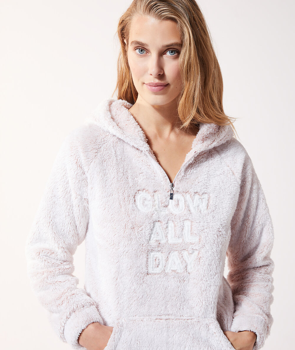 Sudadera con capucha 'shine all night' rosa.