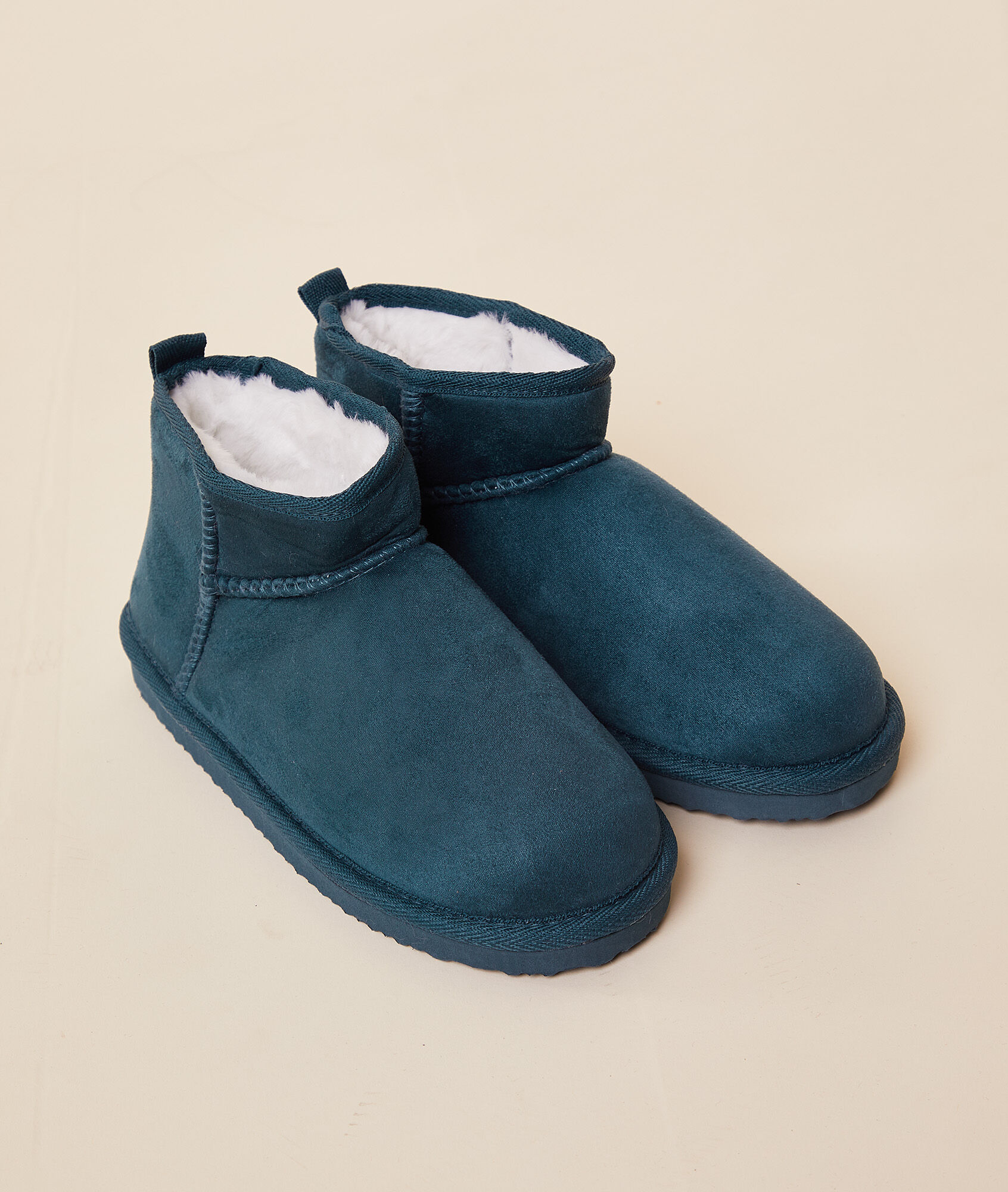 Zapatillas tipo botines, forro interior - CHESTNUT - BLEU CANARD - ETAM