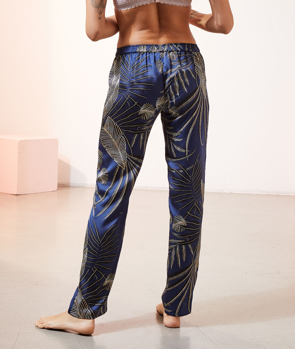 Pantalón pijama estampado azul marino.