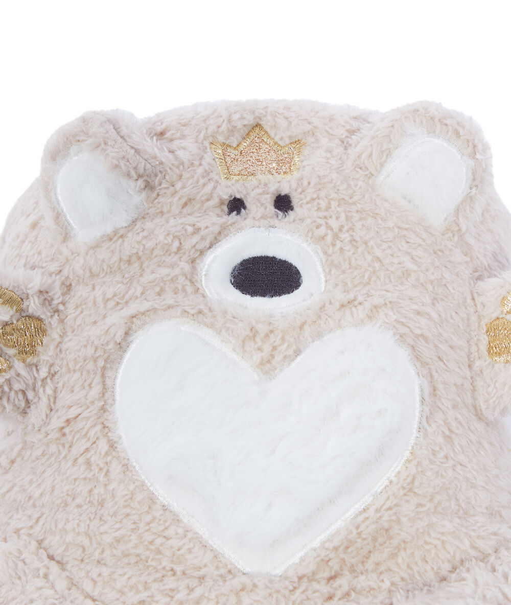 Plaid oso tejido peluche c.gris.