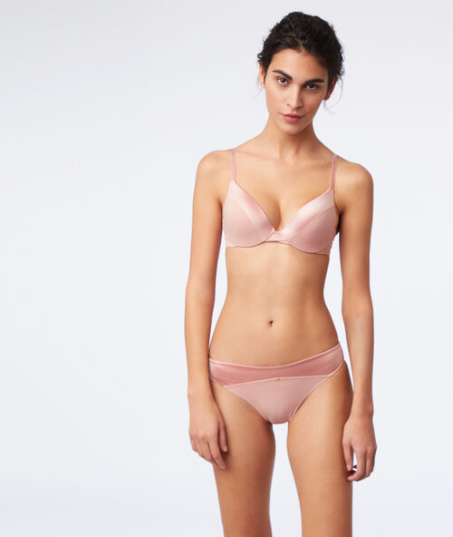 Braguita de microfibra dos texturas rosa.
