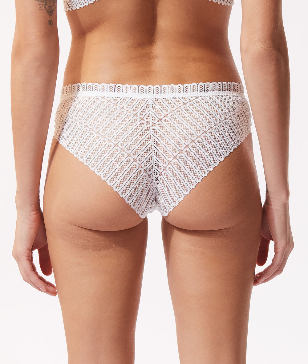 Culote de encaje y microfibra crudo.