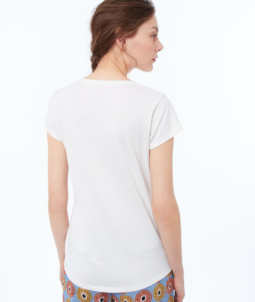 Camiseta mensaje optimista blanco.