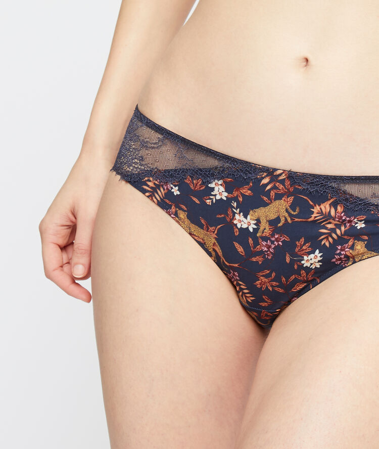 Culote estampado motivos de encaje topo.