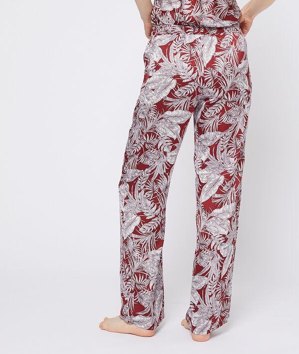 Pantalón estampado de hojas Pantalón estampado de hojas