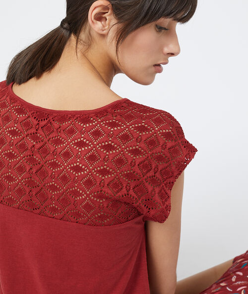 Camiseta con motivos de encaje Camiseta con motivos de encaje