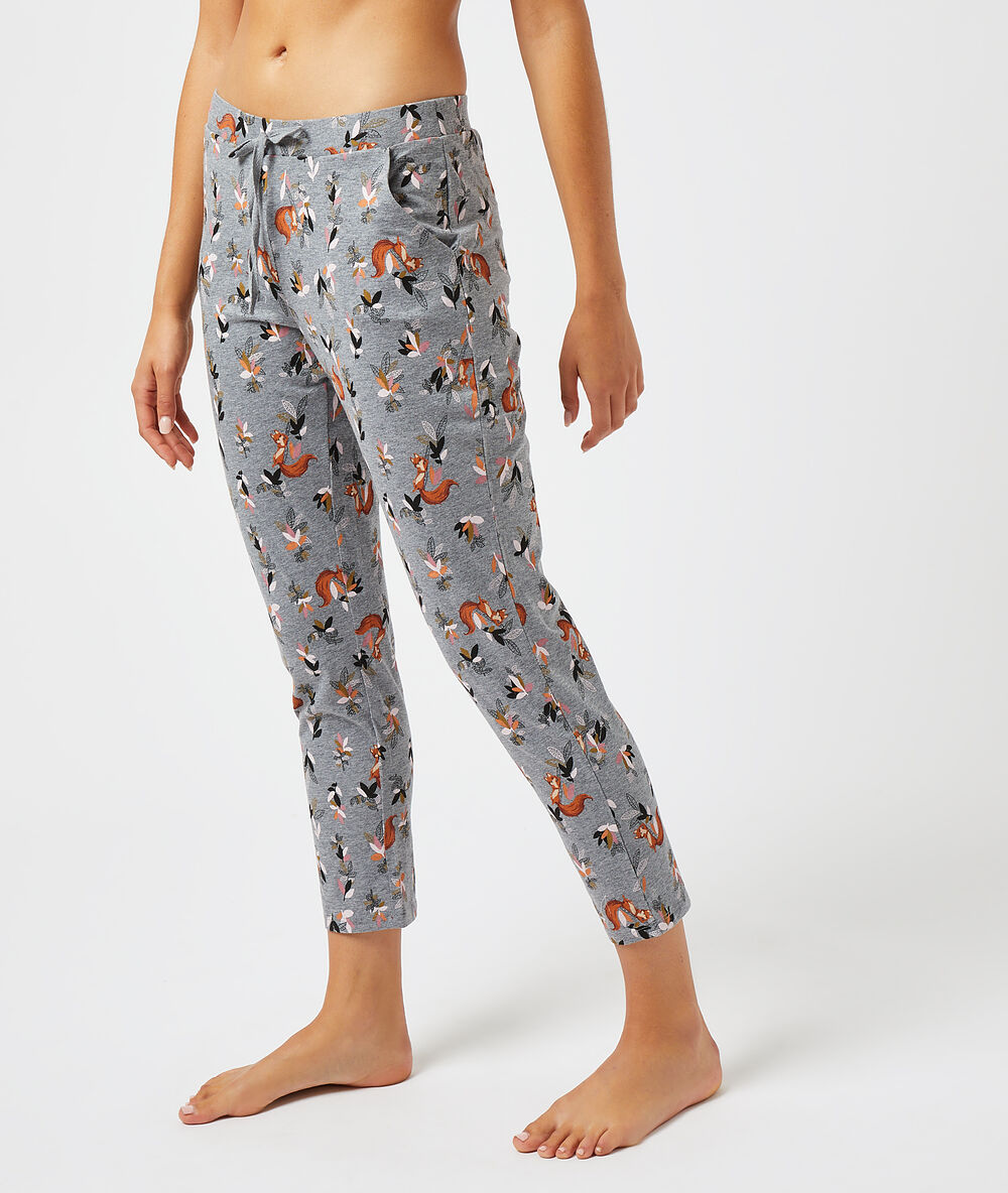 Pantalón largo estampado antracita.