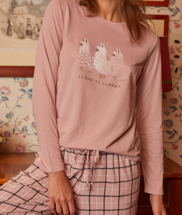 Pyjama 3 pièces "como se llama" rose.