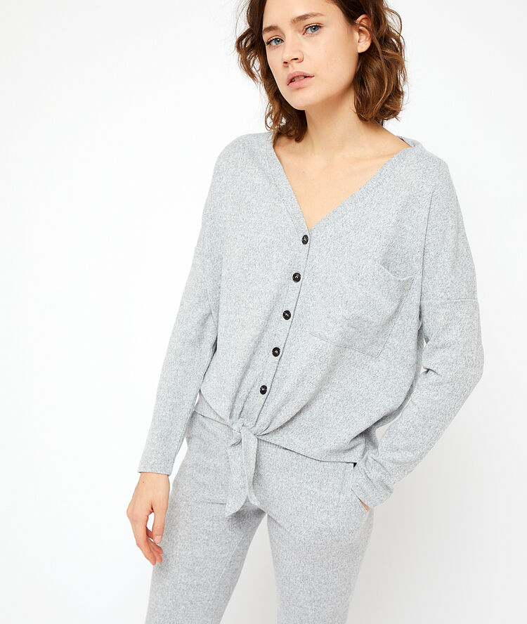 Camiseta con botones homewear c.gris.