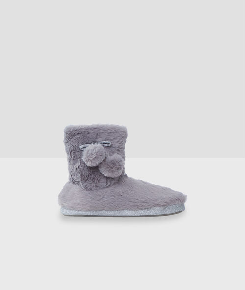 Zapatillas tipo botines tejido peluche Zapatillas tipo botines tejido peluche