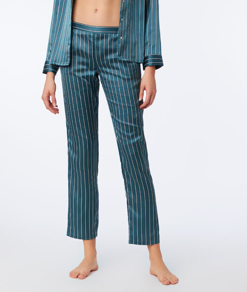 Pantalón satén estampado de rayas Pantalón satén estampado de rayas