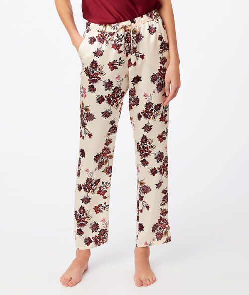 Pantalón de satén estampado floral Pantalón de satén estampado floral
