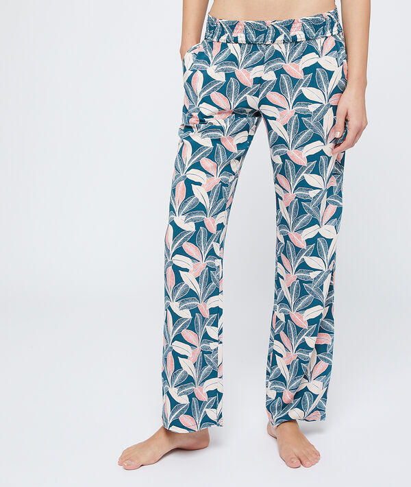 Pantalón pijama estampado de viscosa eco Pantalón pijama estampado de viscosa eco;${refinementColor}