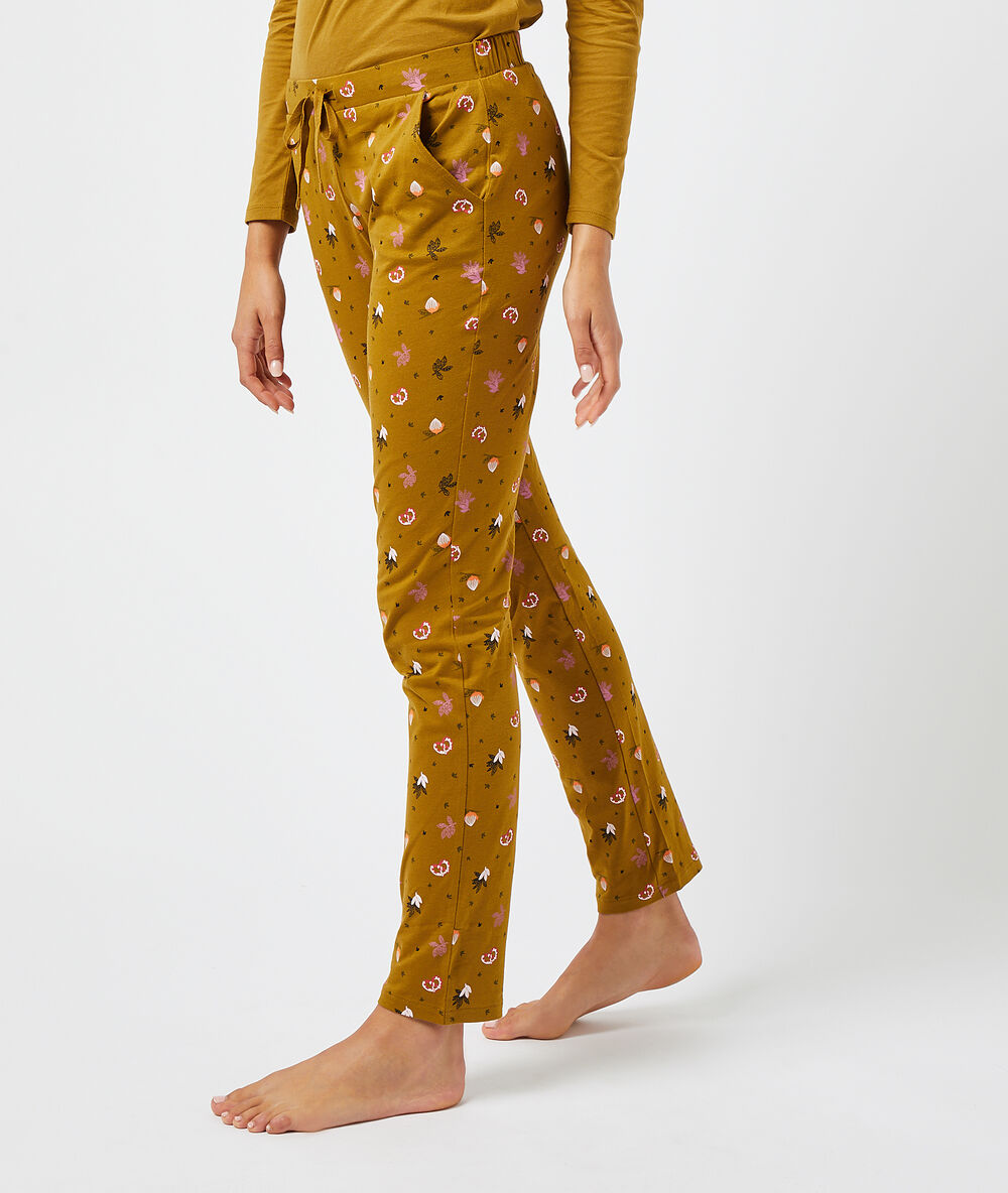 Pantalón largo estampado anís.