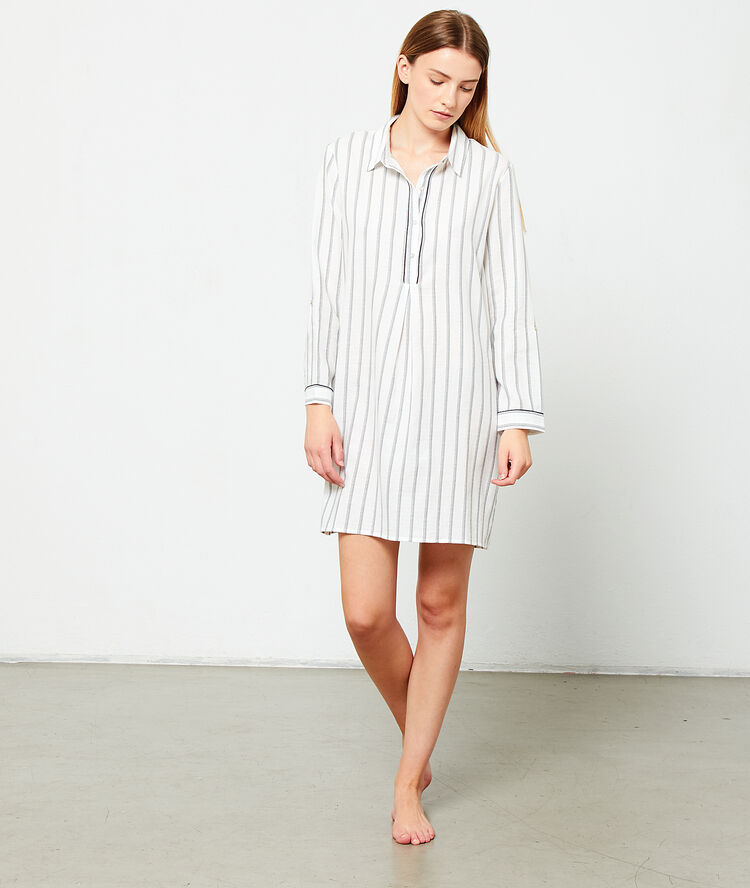Camisón estampado de rayas c.gris claro.
