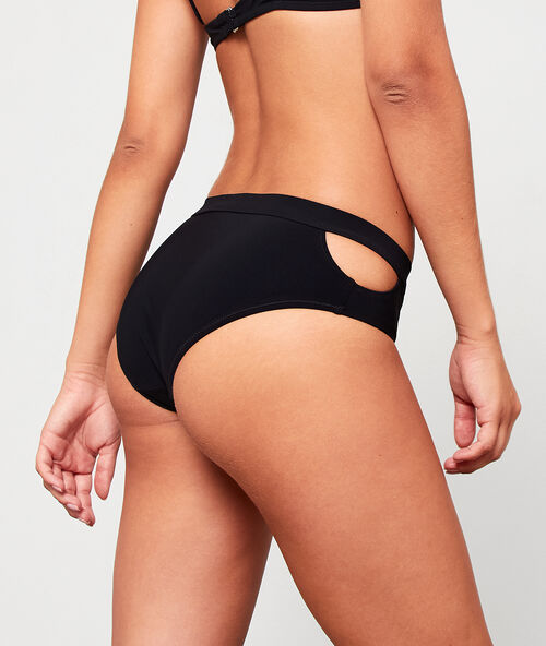 Braguita bikini con aberturas laterales negro.