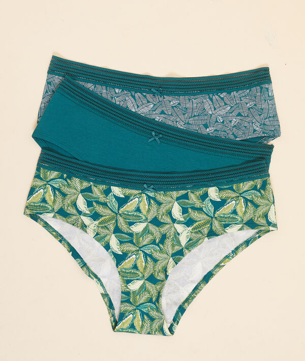 Lote de 3 culotes estampados de algodón Lote de 3 culotes estampados de algodón;${refinementColor}