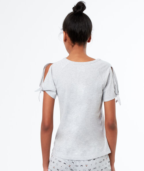Camiseta manga corta gato c.gris.