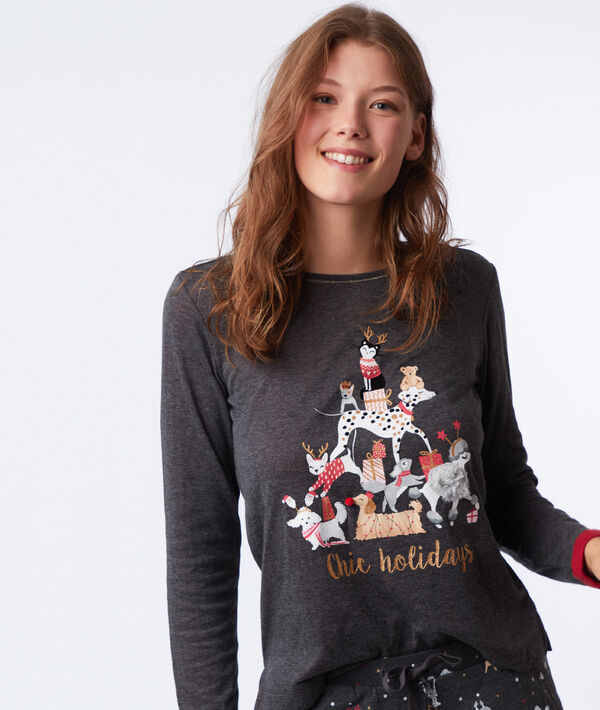 Camiseta manga larga motivos navideños Camiseta manga larga motivos navideños