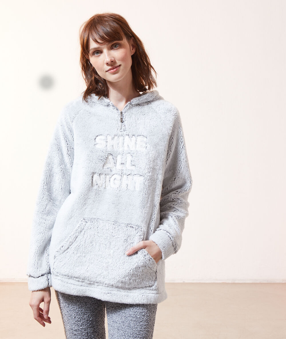 Sudadera con capucha 'shine all night' c.gris.