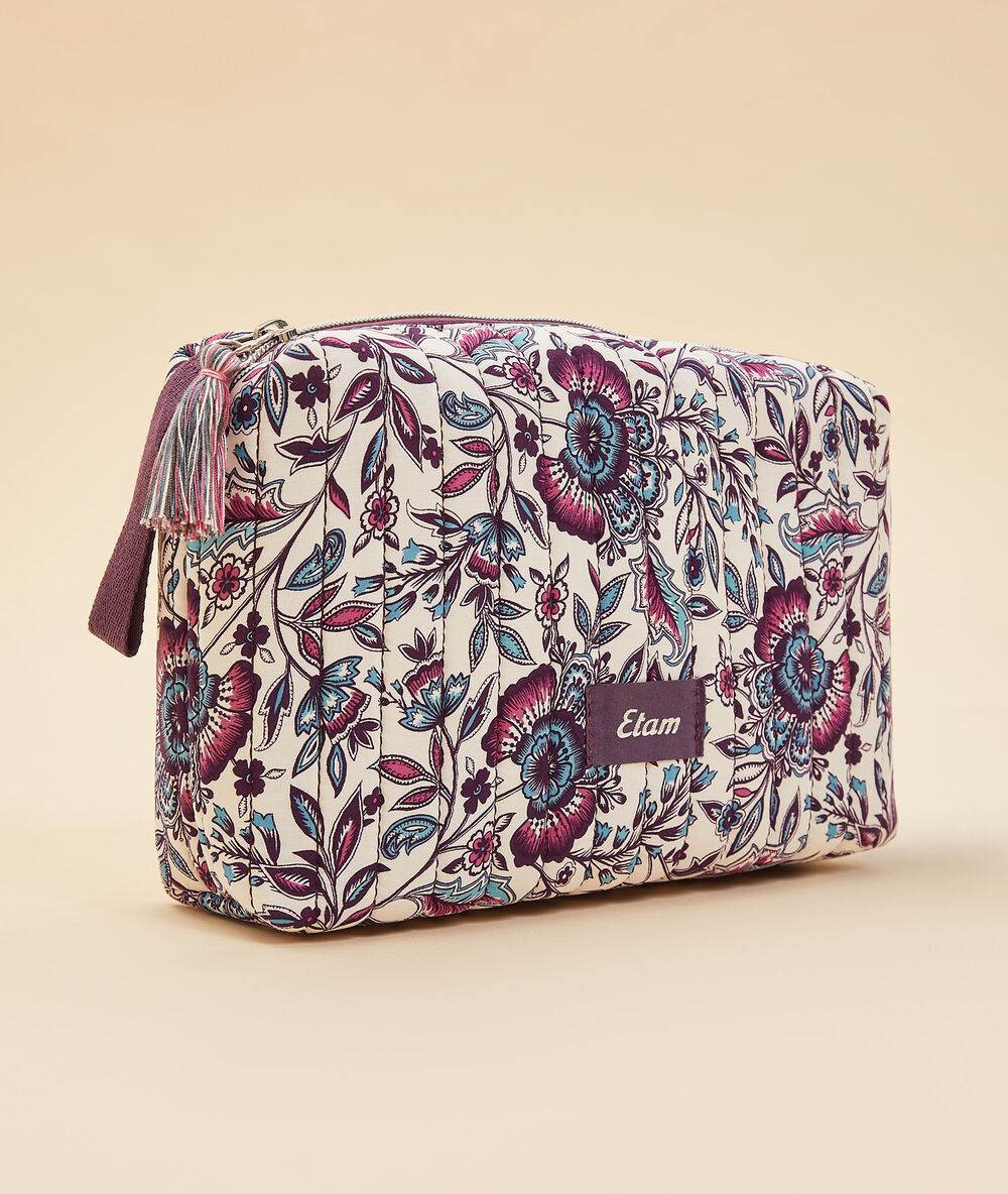 Neceser estampado floral crudo.