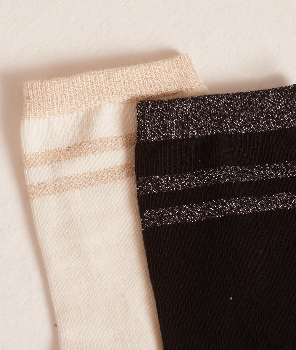 Lote de 2 pares de calcetines cortos negro.