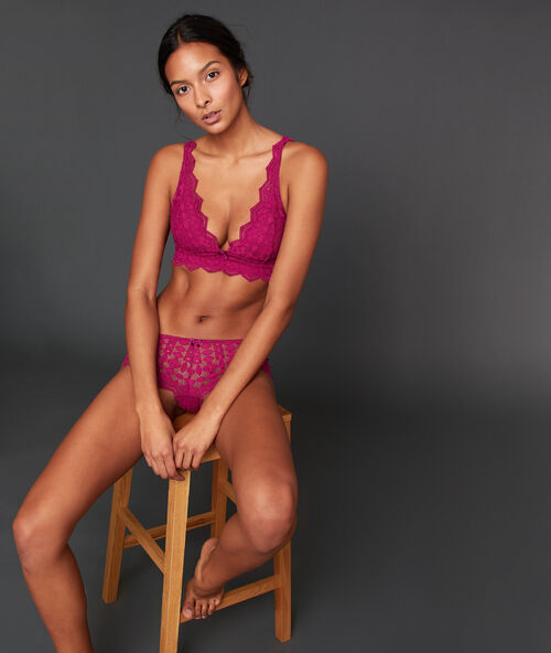 Culote de encaje floral fucsia.