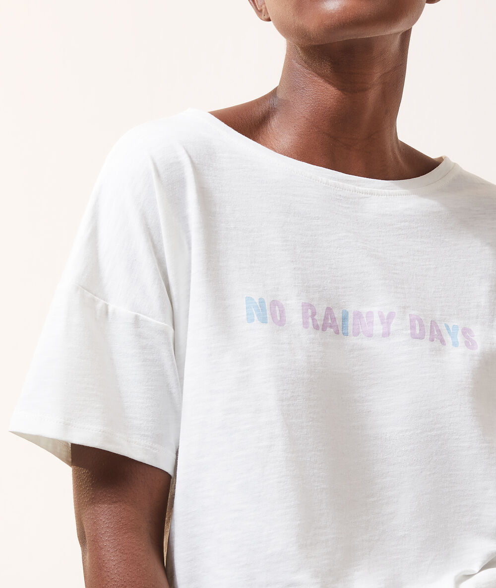 Camiseta 'no rainy days' crudo.