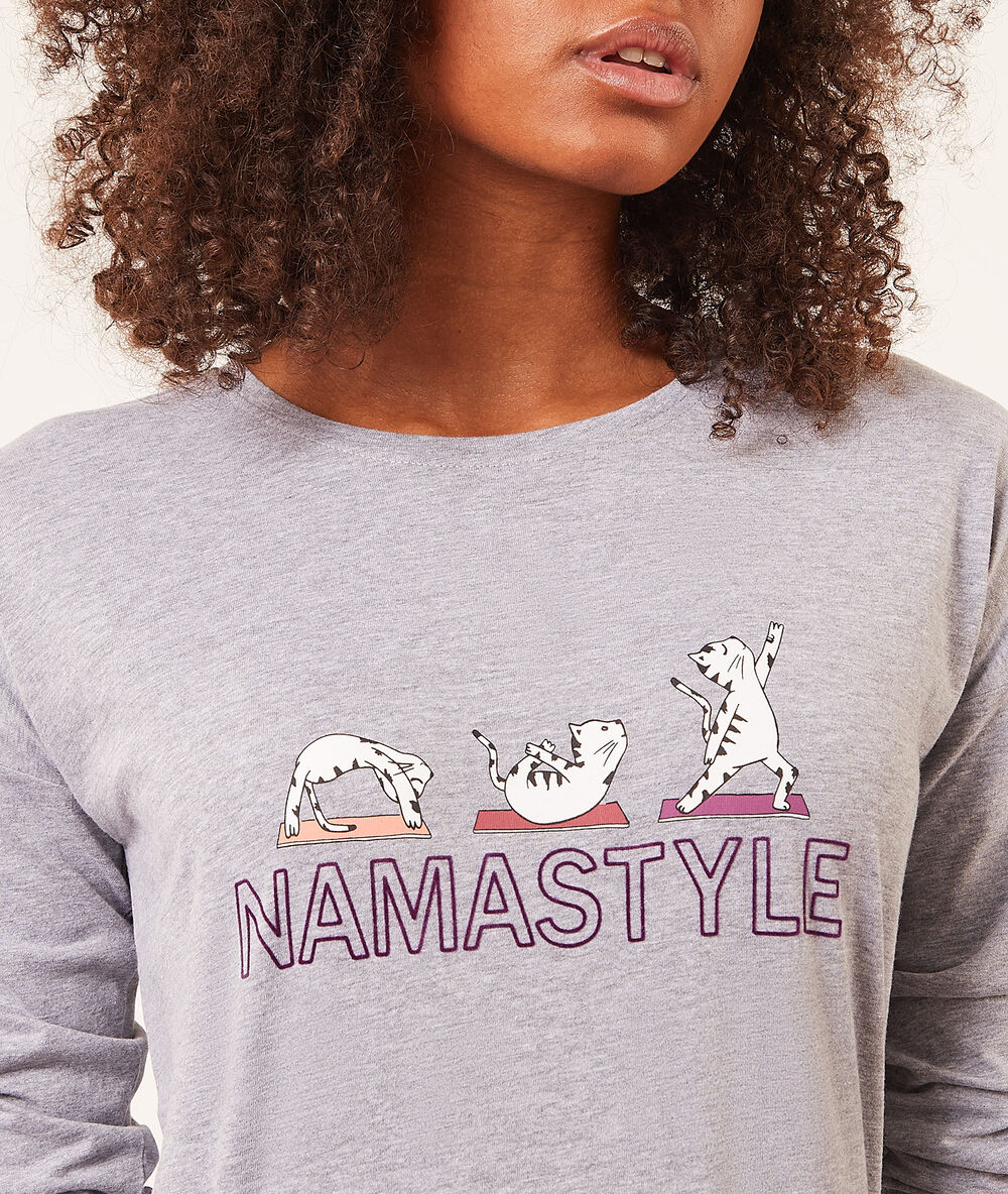 Camiseta manga larga 'namastyle' c.gris.