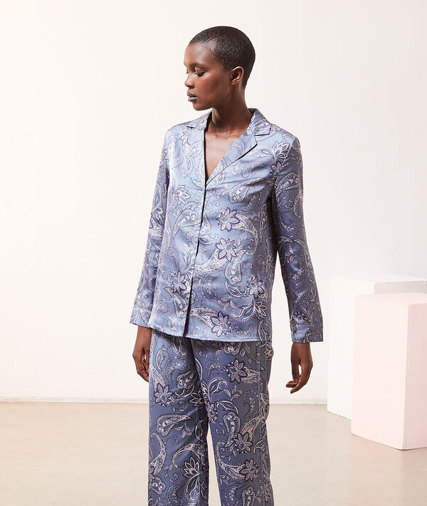 Chemise satinée imprimé fleuri Chemise satinée imprimé fleuri;${refinementColor}