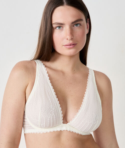 Soutien-gorge foulard sans coques ecru.