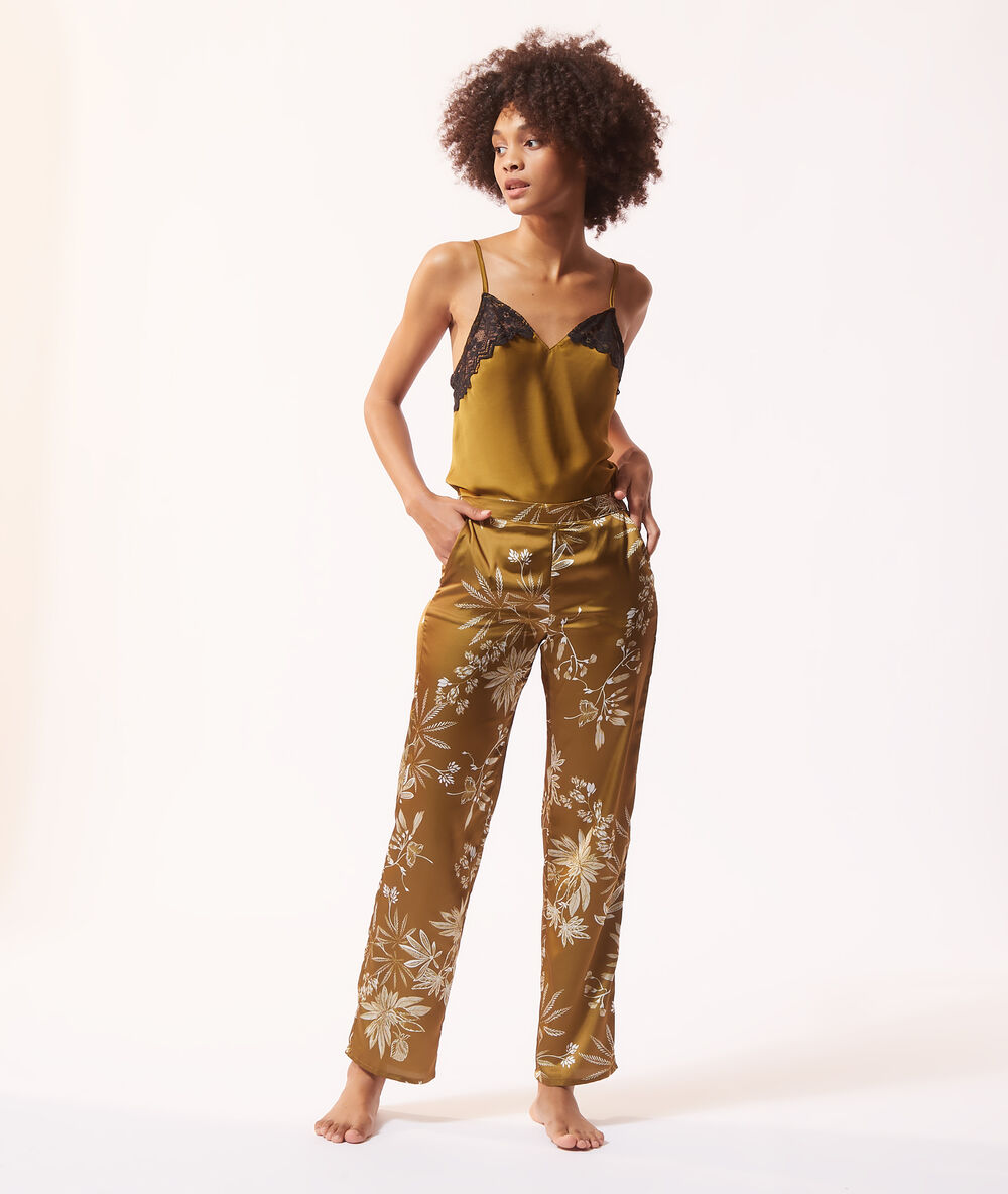 Pantalón estampado bronce.