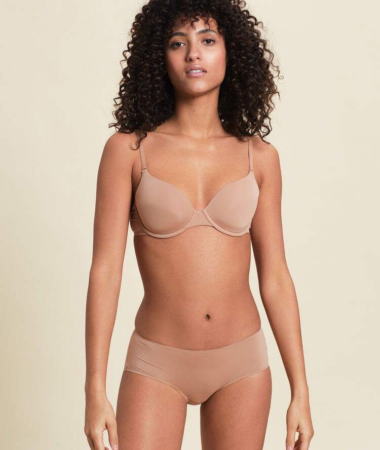 Braguita de microfibra lisa arena.