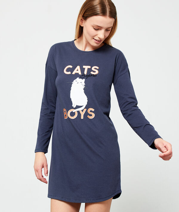 Camisón estampado 'cats before boys' Camisón estampado 'cats before boys'