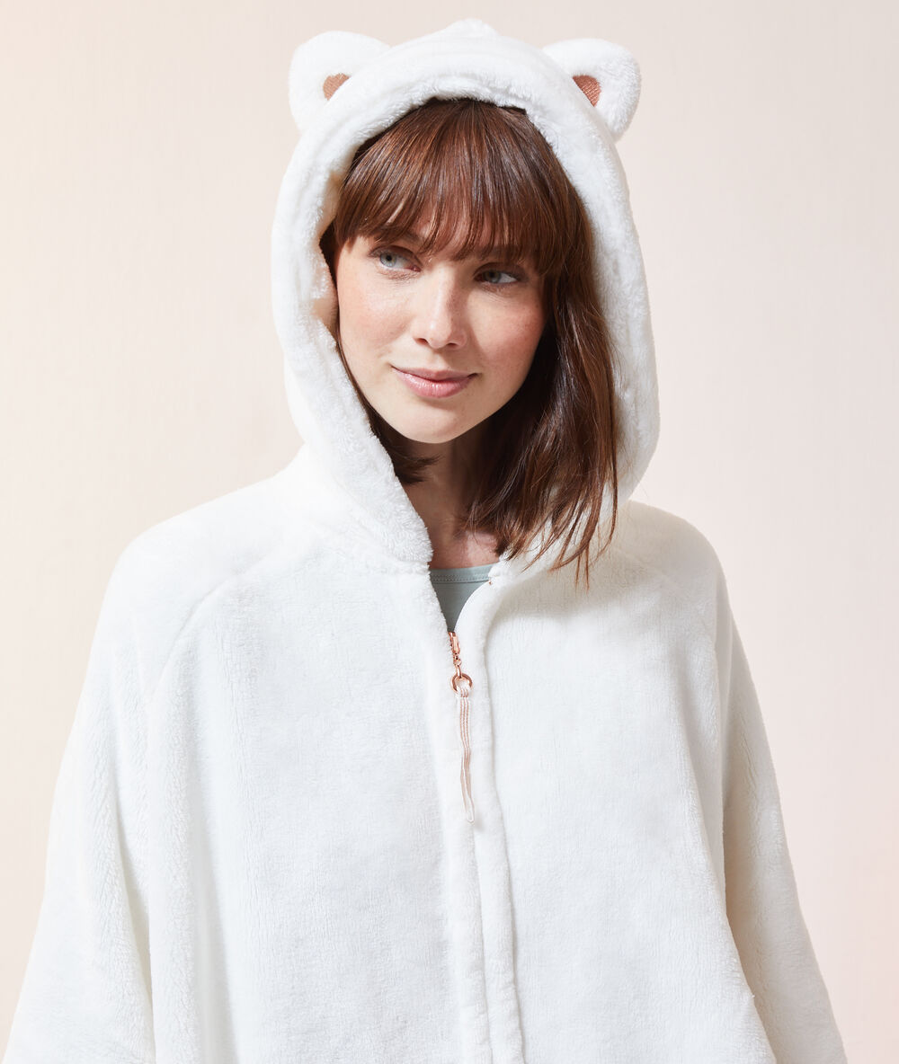 Poncho forro polar gato crudo.