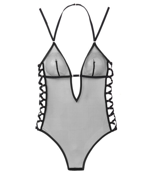 Body de tul negro.