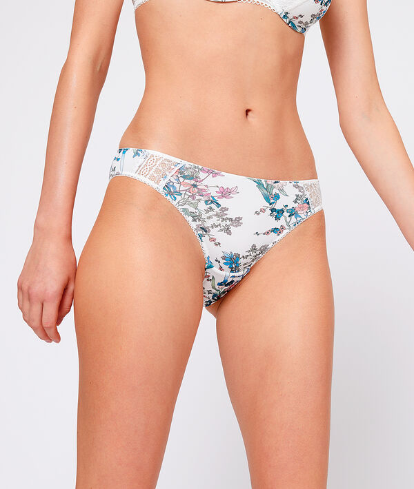 Braguita de microfibra, estampado floral Braguita de microfibra, estampado floral