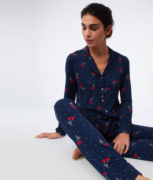 Camisa pijama estampado cerezas Camisa pijama estampado cerezas