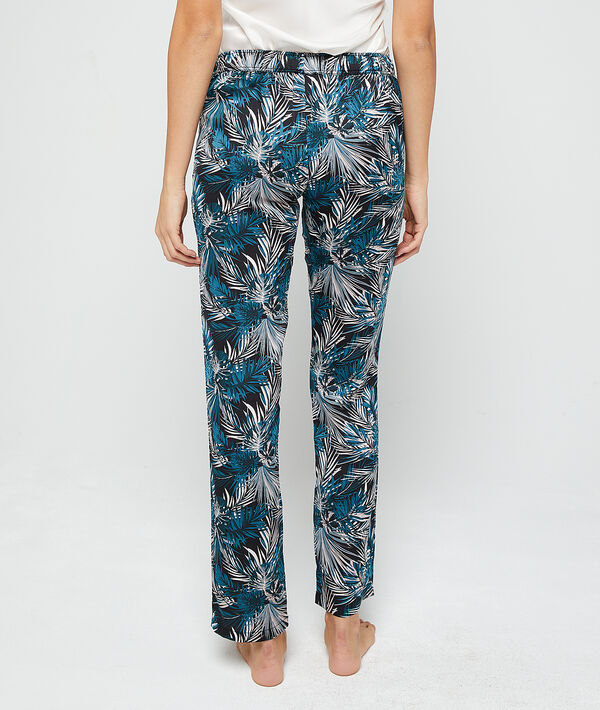 Pantalón estampado de hojas Pantalón estampado de hojas