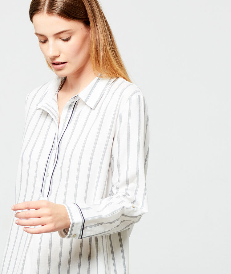 Camisón estampado de rayas c.gris claro.