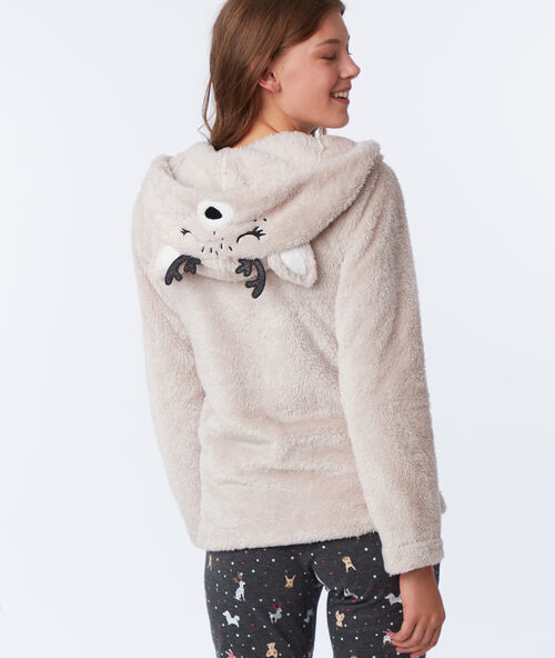 Chaqueta tejido peluche reno c.beige.