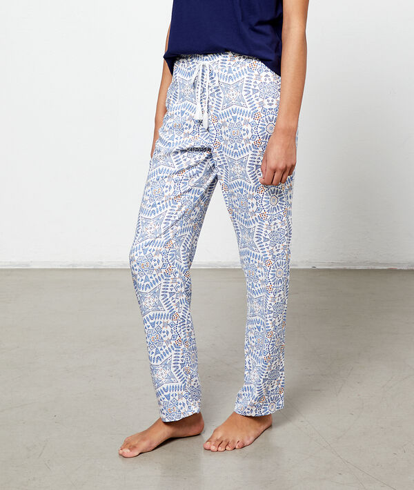 Pantalón estampado viscosa eco Pantalón estampado viscosa eco;${refinementColor}