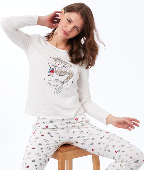 Pantalón estampado motivos marinos Pantalón estampado motivos marinos